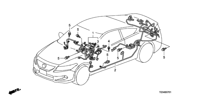 2008 Honda Accord Wire Harness, Instrument Diagram for 32117-TA5-A11