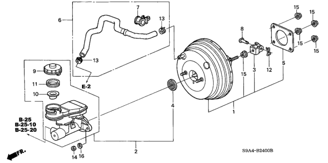 2002 Honda CR-V Power Set, Master (8"+9") Diagram for 01469-S9A-A50