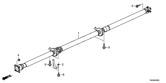 2017 Honda Ridgeline Protector, Shaft (No.1) Diagram for 40540-T6Z-A00