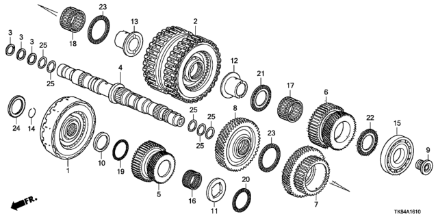 2011 Honda Odyssey Gear, Secondary Shaft Second Diagram for 23431-RT4-000