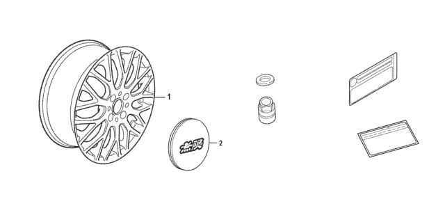 2009 Honda Fit Valve, Rim Diagram for 42753-XTK-000