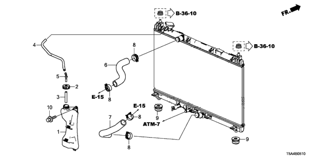 2015 Honda Fit Radiator Hose - Reserve Tank Diagram