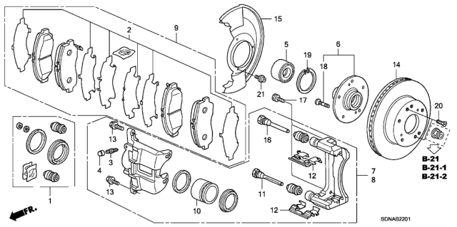 2007 Honda Accord Front Brake Diagram