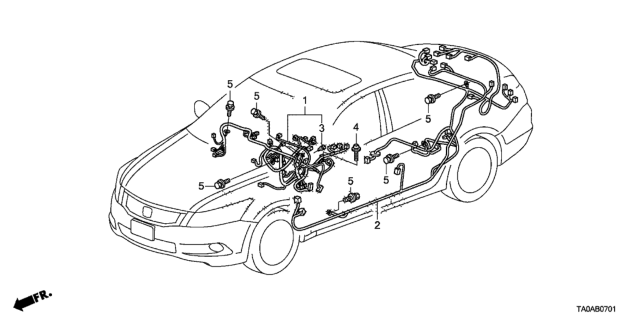 2012 Honda Accord 4 Door LX+ KA 5AT Wire Harness Diagram 2