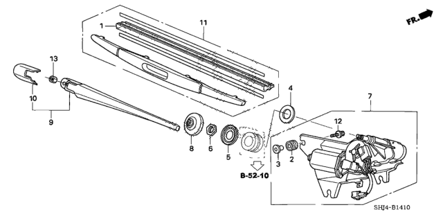 2006 Honda Odyssey Cover, Arm Diagram for 76721-SHJ-A01