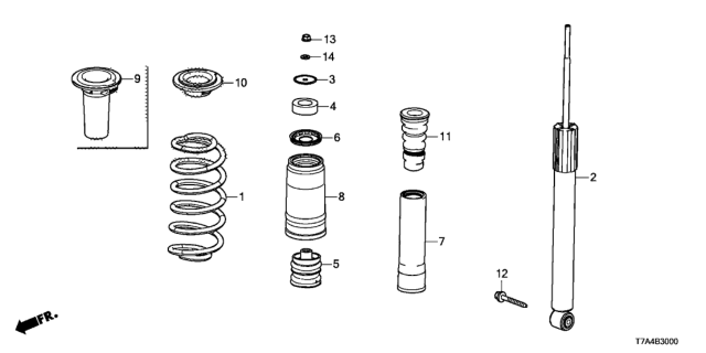 2021 Honda HR-V Rubber Seat ,Dpr Diagram for 52673-T7A-013