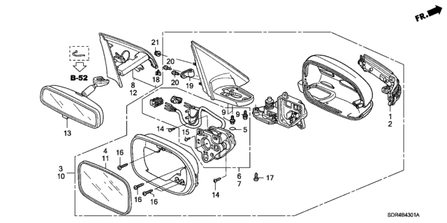 2006 Honda Accord Hybrid Mirror Diagram