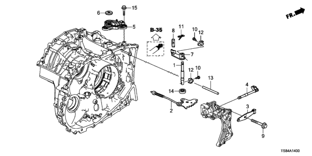 2014 Honda Civic Lever, Control Diagram for 54313-TR3-A81