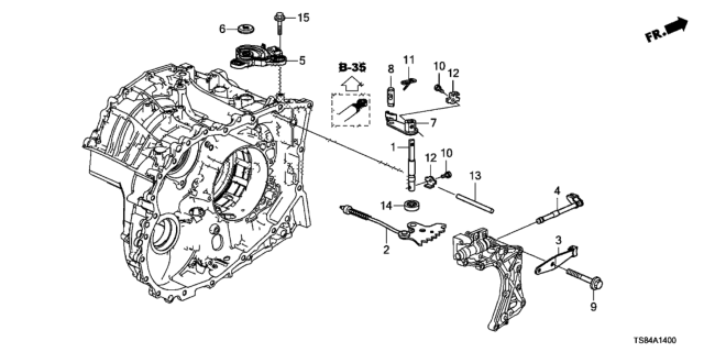 2014 Honda Civic 2 Door LX KL CVT AT Control Shaft (CVT) Diagram