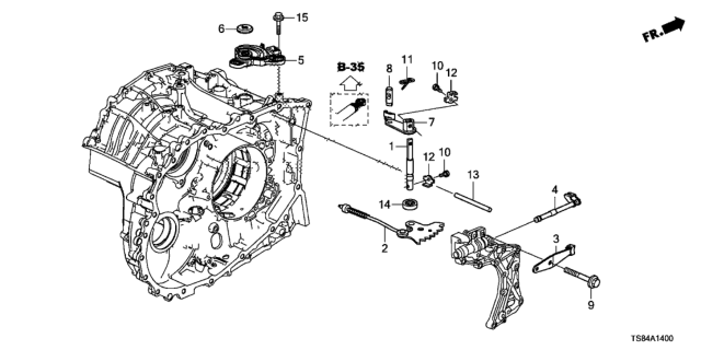 2014 Honda Civic AT Control Shaft (CVT) Diagram