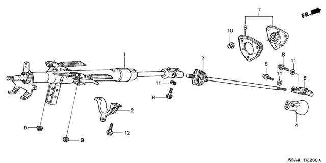 2005 Honda S2000 2 Door S2000 KA 6MT Steering Column Diagram