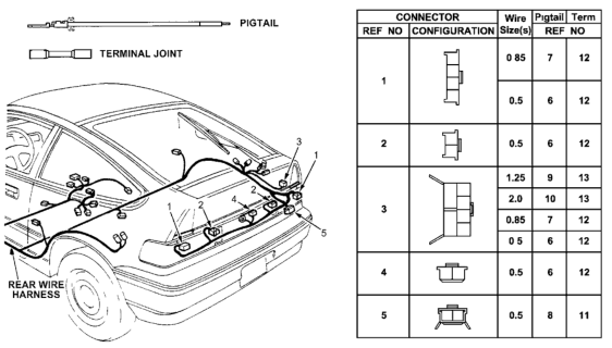 1990 Honda CRX Connector (Cp 2P 090M) Diagram for 04321-SK7-309