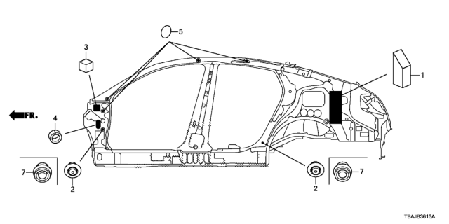 2018 Honda Civic Grommet (Side) Diagram