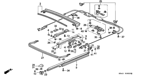 1992 Honda Civic Stopper, Drain Channel Diagram for 70251-SP0-003