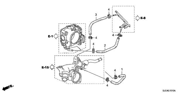 2006 Honda Ridgeline 4 Door RTL KA 5AT Water Hose Diagram