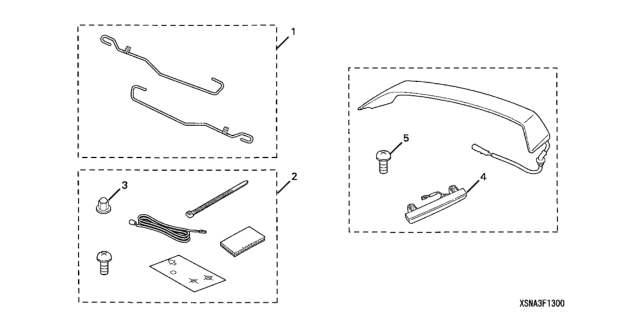 2011 Honda Civic 4 Door EX (NAVIGATION) KA 5AT Wing Spoiler Diagram