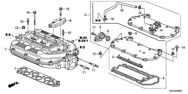 2012 Honda Pilot Gasket, Intake Manifold Cover (Upper) Diagram for 17146-R70-A01