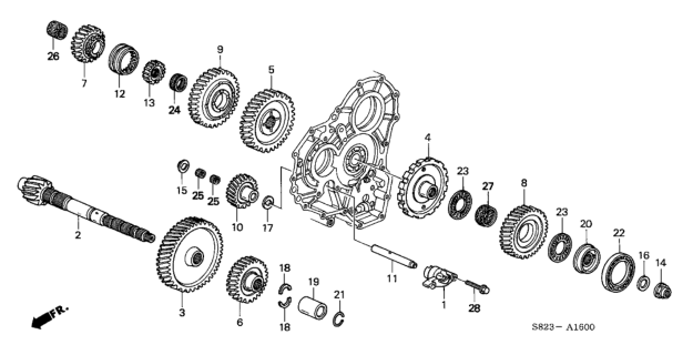 2002 Honda Accord Holder, Bearing C Diagram for 90522-P6H-000