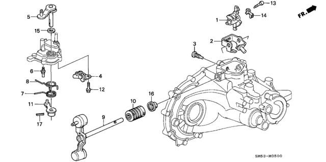 1991 Honda Accord MT Shift Arm Diagram