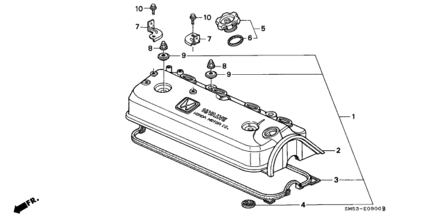 1993 Honda Accord Cylinder Head Cover Diagram