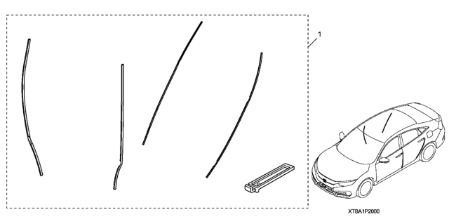 2019 Honda Civic Door Edge Guard Diagram