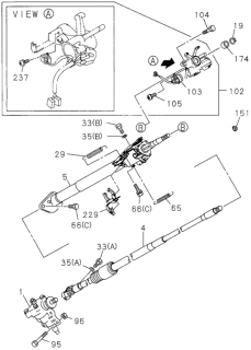 1995 Honda Passport Steering Column (Tilt Steering) Diagram 2