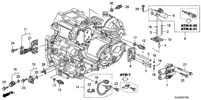 2007 Honda Ridgeline AT Sensor - Solenoid Diagram