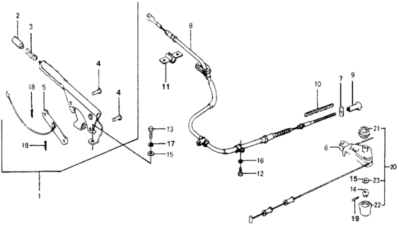 1977 Honda Accord 3 Door STD KA HMT Parking Brake Diagram