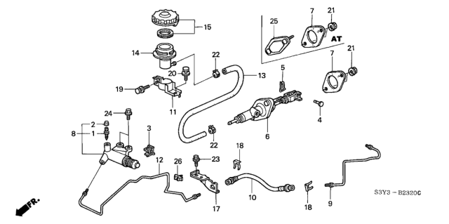 2001 Honda Insight Hose, Clutch Diagram for 46961-S3Y-013