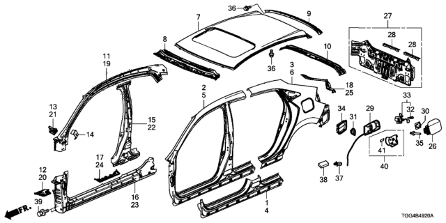 2019 Honda Civic Outer Panel - Rear Panel Diagram