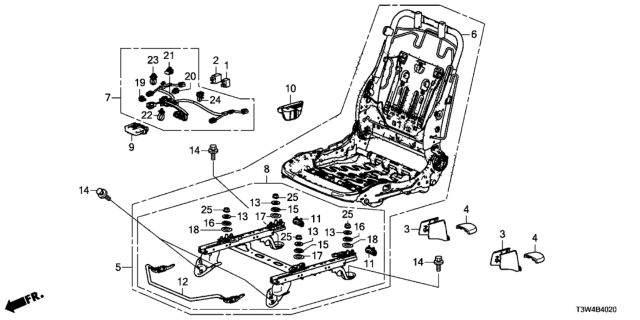 2015 Honda Accord Hybrid Frame, R. FR. Seat Diagram for 81126-T2F-A02