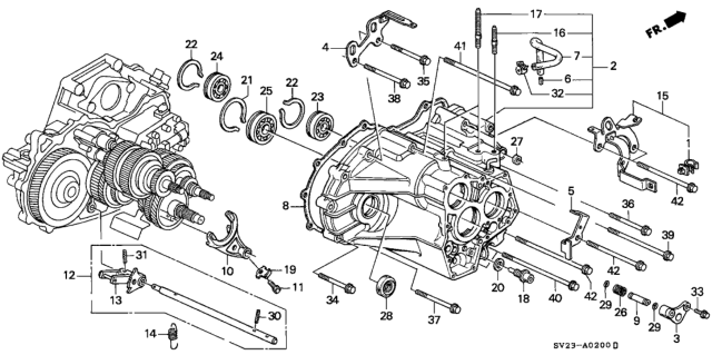 1994 Honda Accord 2 Door LX KA 4AT AT Transmission Housing Diagram