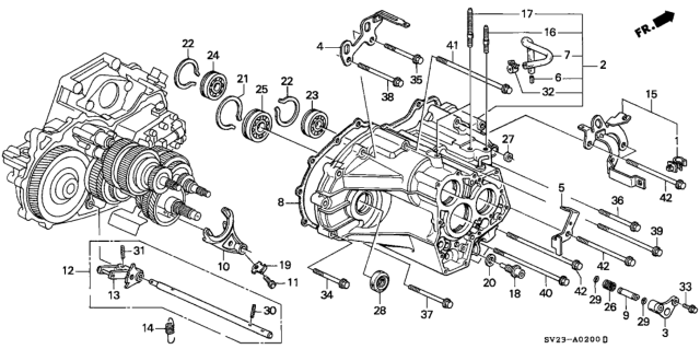 1997 Honda Accord AT Transmission Housing Diagram