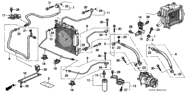 1997 Honda Civic Switch, Air Conditioning (Dual) (Fuji) Diagram for 80440-SS0-901