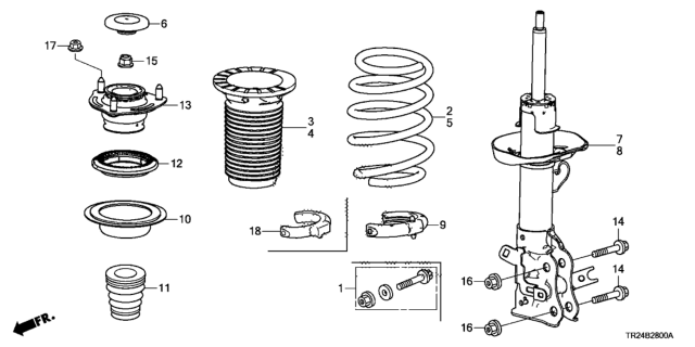 2012 Honda Civic Spring, Right Front Diagram for 51401-TR2-A02