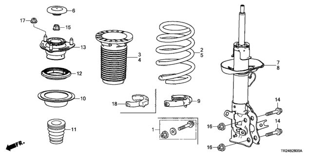 2012 Honda Civic Front Shock Absorber Diagram