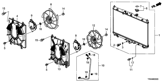 2021 Honda Clarity Plug-In Hybrid Sub-Wire, Twrad Diagram for 32250-TRW-A00