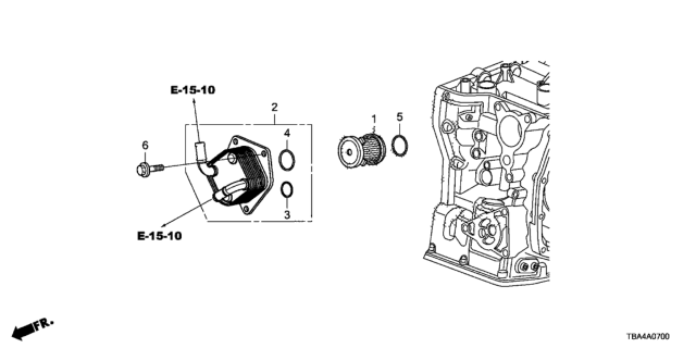 2016 Honda Civic AT CVTF Warmer Diagram