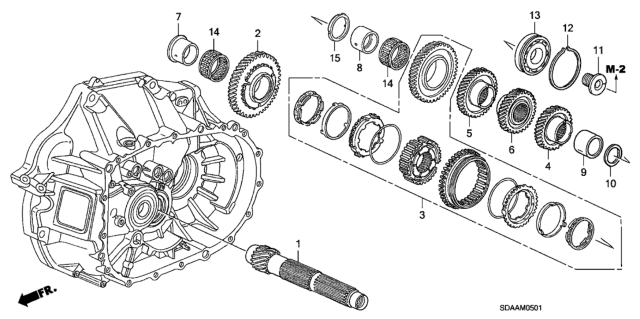 2007 Honda Accord MT Countershaft (L4) Diagram