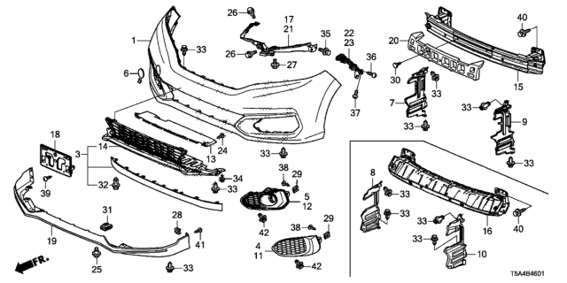 2018 Honda Fit Front Bumper Diagram