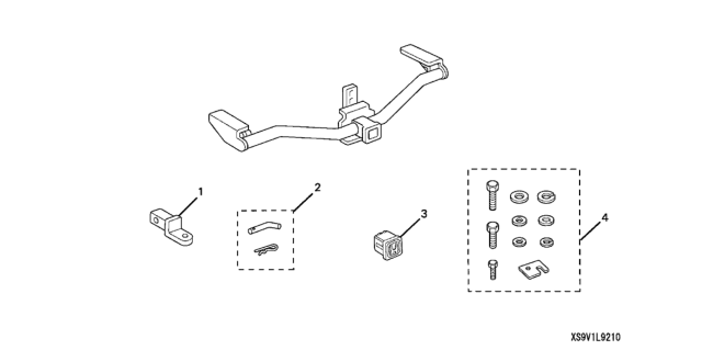 2008 Honda Pilot 5 Door LX-VP (2WD) KA 5AT Trailer Hitch Diagram