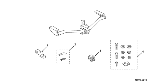 2008 Honda Pilot Hardware Kit Diagram for 08L92-S3V-200R3