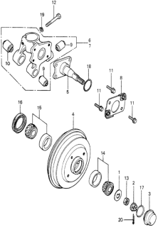 1982 Honda Prelude 2 Door ** KH HMT Rear Brake Drum Diagram