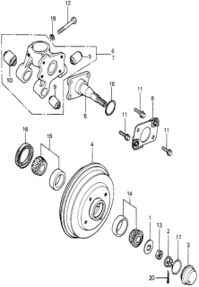 1980 Honda Prelude Rear Brake Drum Diagram