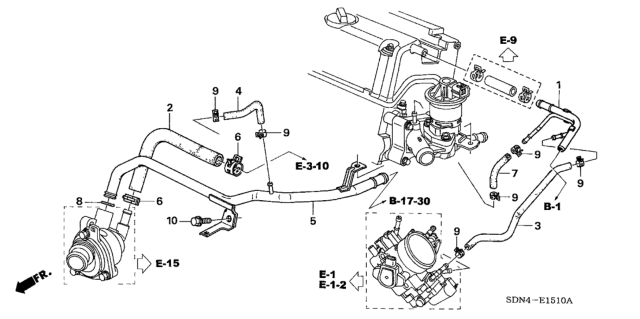 2004 Honda Accord Water Hose (L4) Diagram