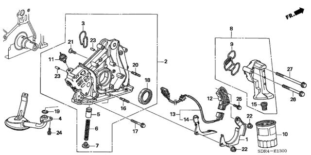 2006 Honda Accord Hybrid 4 Door HYBRID KA 5AT Oil Pump Diagram