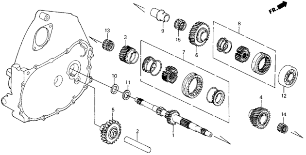 1989 Honda Civic 5 Door ** (WAGOVAN) KA 5MT MT Mainshaft Gears 2WD Diagram