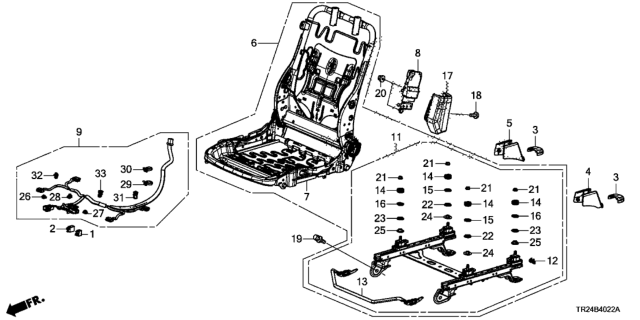 2012 Honda Civic Frame, R. FR. Diagram for 81136-TR0-A01