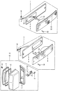1981 Honda Prelude Light Assembly, Left Rear Side Marker Diagram for 33950-692-672
