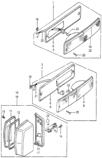 1981 Honda Prelude Lens & Housing, Left Front Side Marker Light Diagram for 33951-692-003